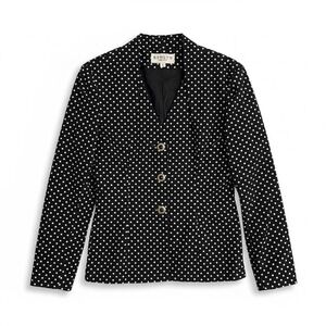 New York Black White Polka‎ Dot Blazer Jacket Size 6